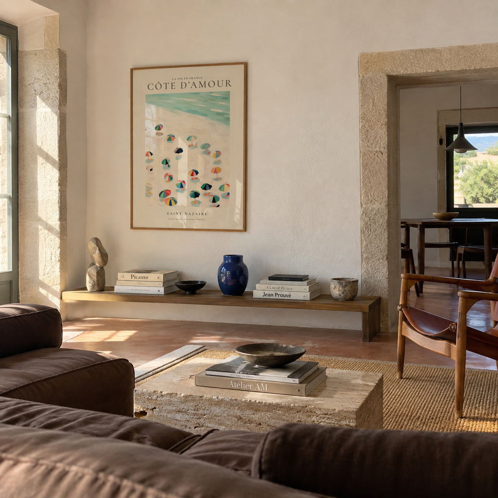La vie en France, Côte d’Amour - Framed poster in an interior