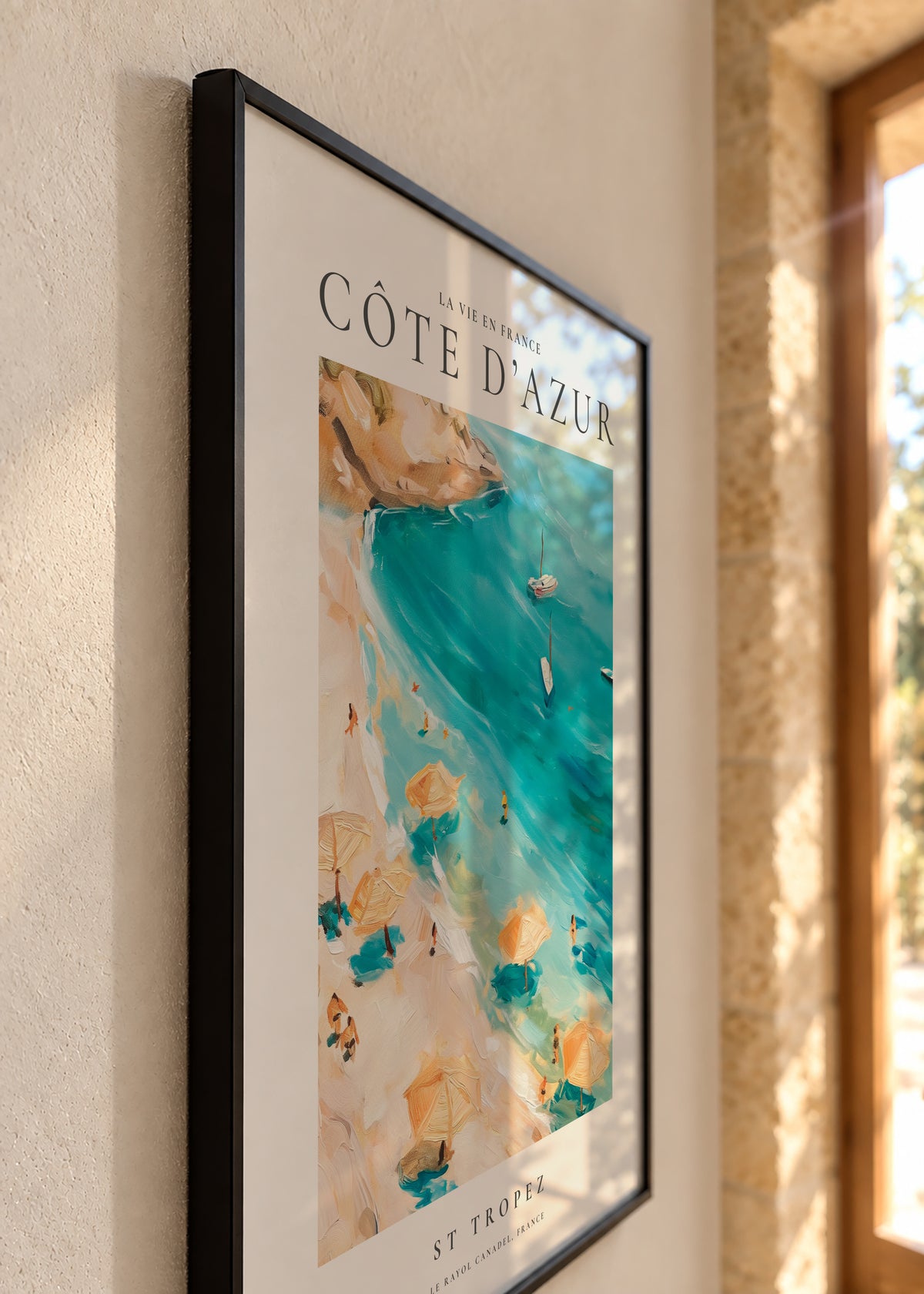 La vie en France, St Tropez - Framed poster detail