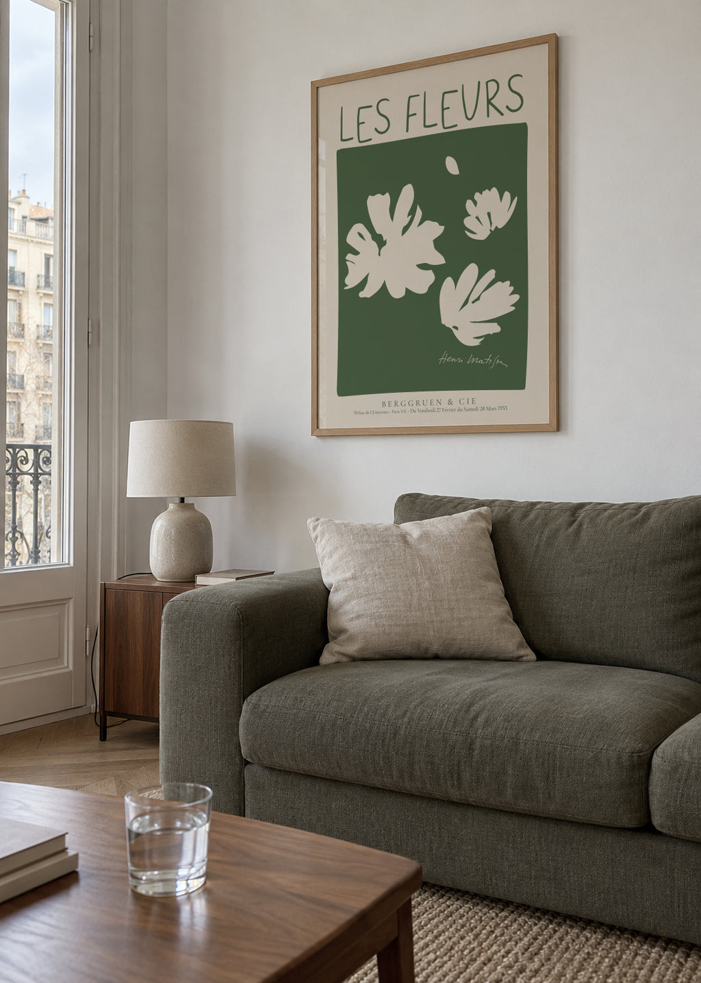 Henri Matisse, Les Fleurs - Framed poster in an interior