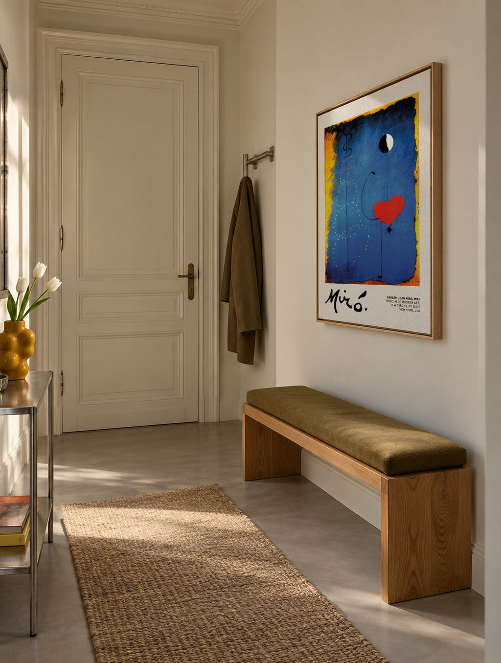 Joan Miro, Dancer II - Framed canvas in an interior