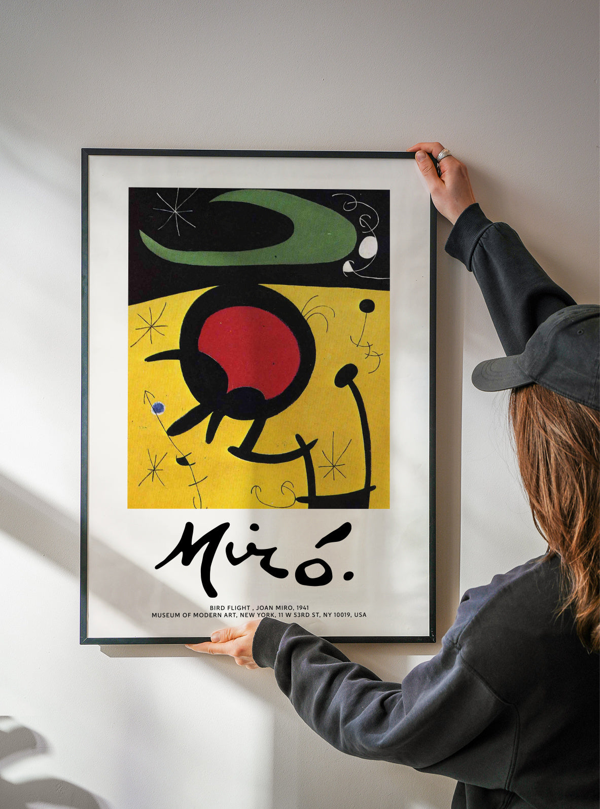 Joan Miro, Bird Flight - Framed poster detail