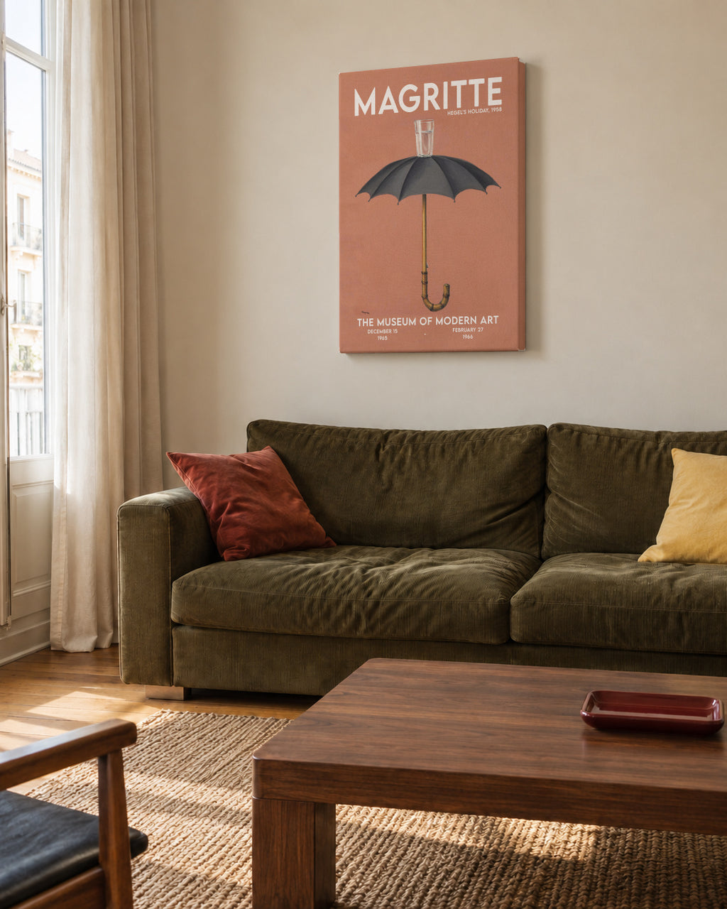 René Magritte, Les Vacances de Hegel - Unframed canvas in an interior