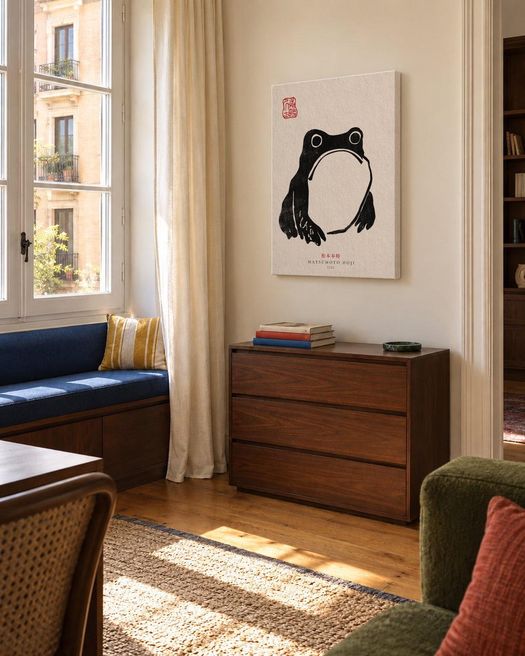 Matsumoto Hoji, Frog III - Unframed canvas in an interior
