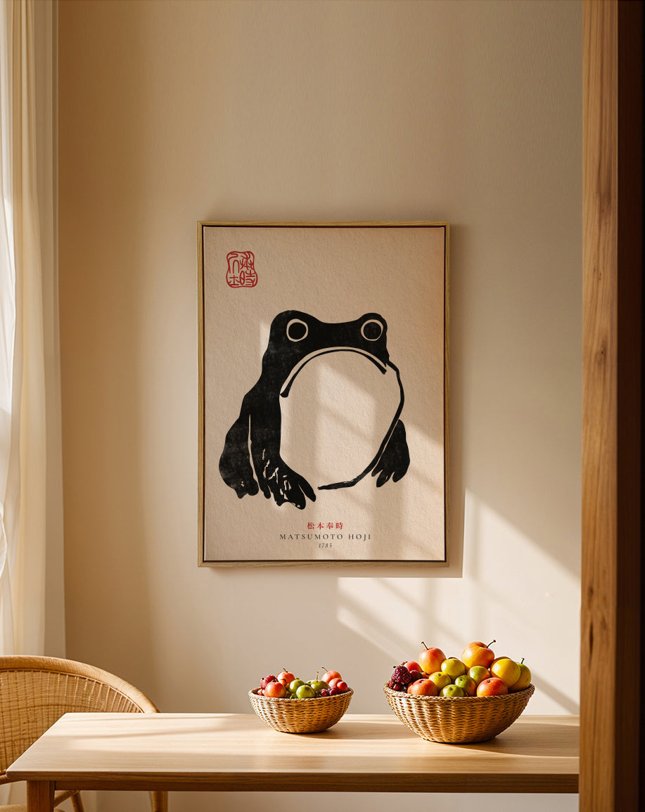 Matsumoto Hoji, Frog III - Framed canvas in an interior