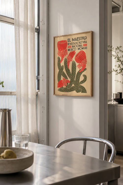 El Maestro, Revista Nacional Cactus poster - Framed poster in an interior