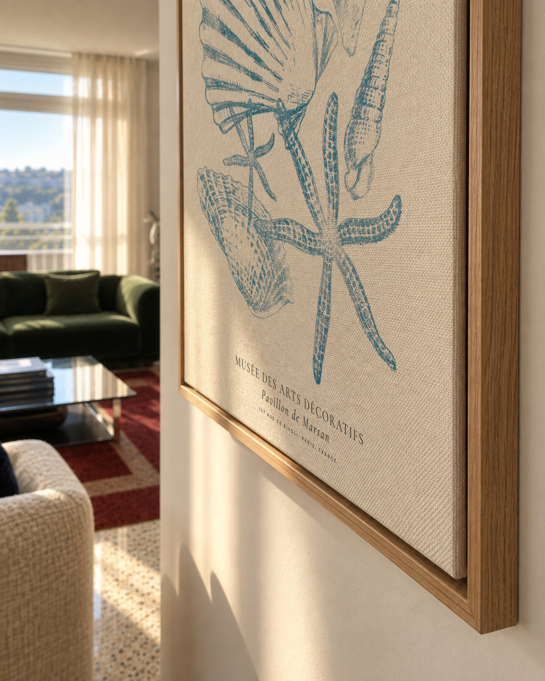 Exposition de linogravure, Sealife (la vie marine) - Framed canvas detail