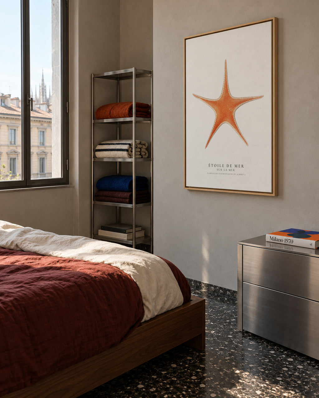 Starfish (Étoile de mer) I - Sealife Collection - Framed canvas in an interior