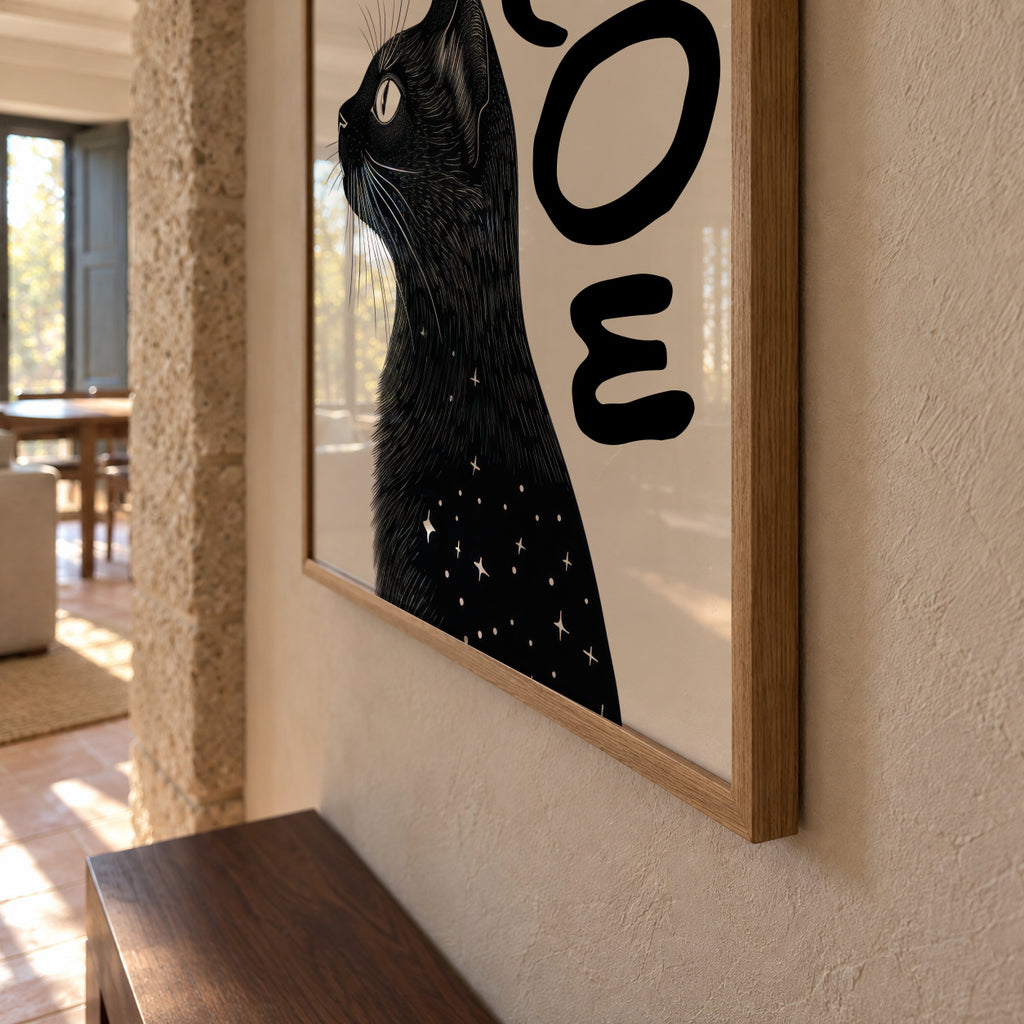 Meow (Cat portrait) - Framed poster detail