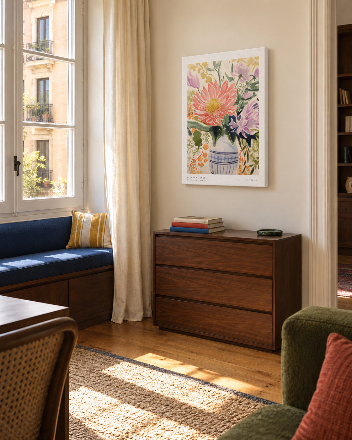 Fleurs de Jardin - Poster No. 5 - Unframed canvas in an interior