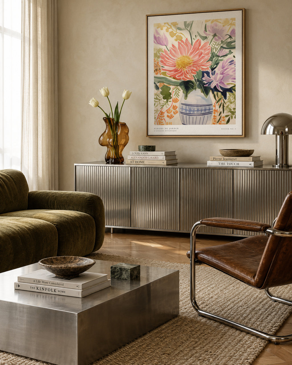 Fleurs de Jardin - Poster No. 5 - Framed canvas in an interior