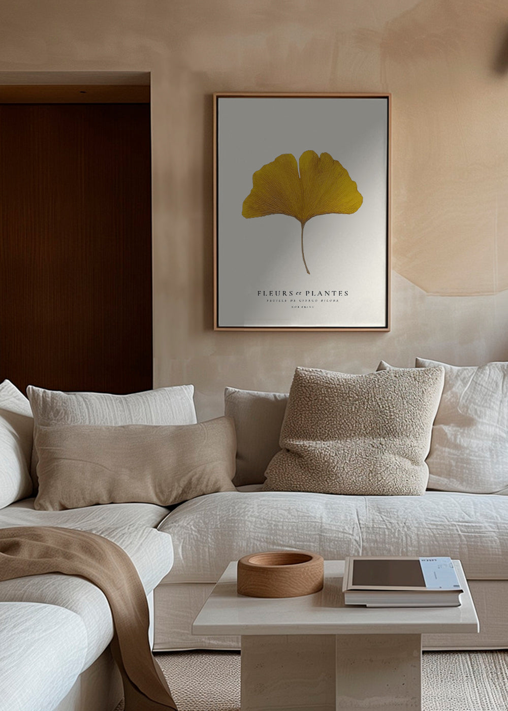 Botanical, Fleurs et plantes -Ginkgo biloba leaf