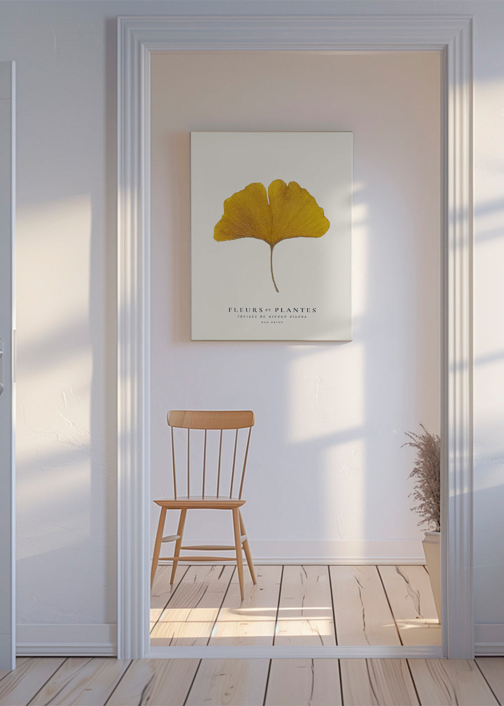 Botanical, Fleurs et plantes -Ginkgo biloba leaf