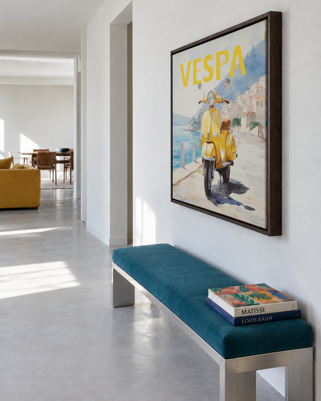 Vespa - SQUARE - Framed canvas in an interior