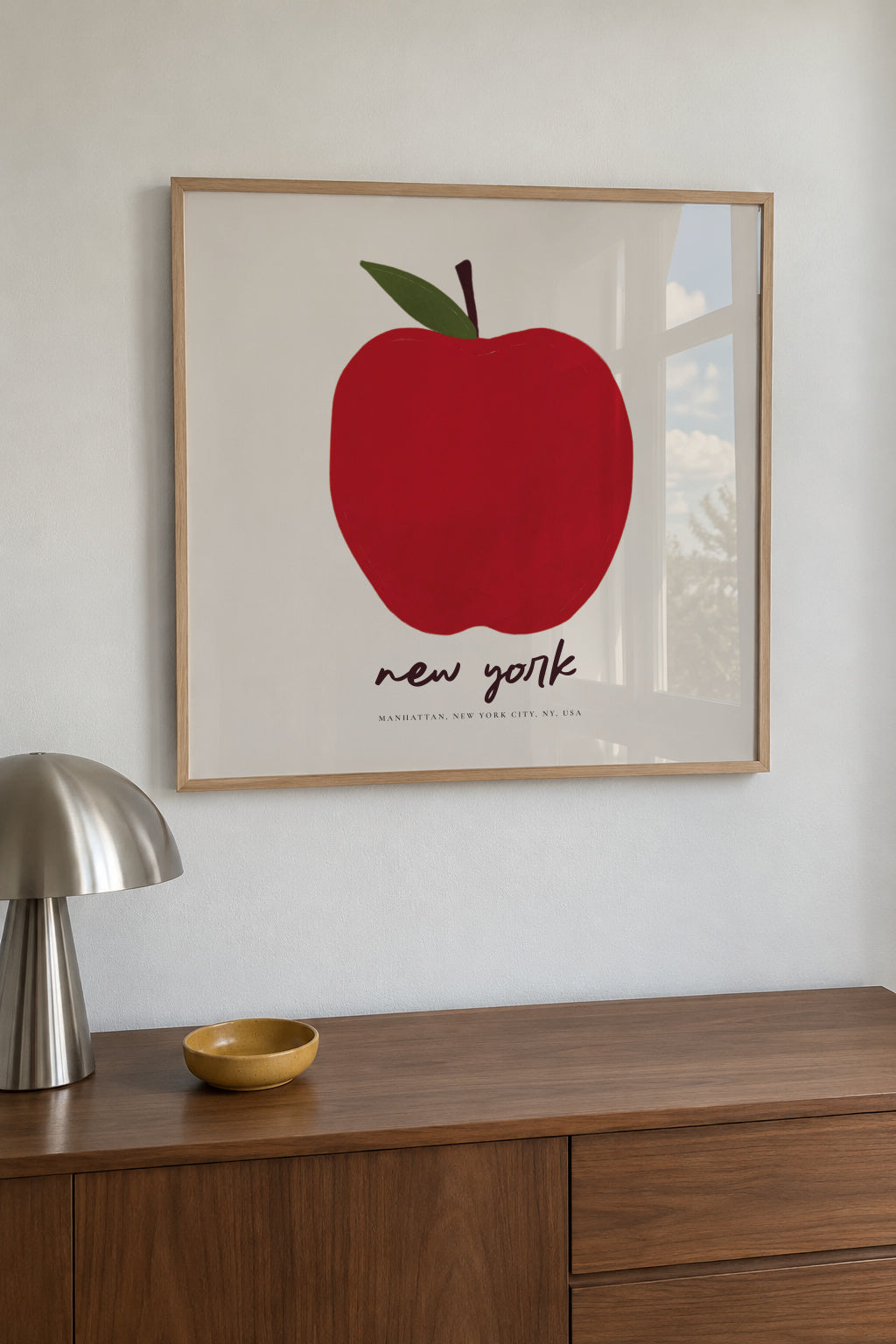 The Big Apple, NYC - SQUARE - Framed poster in an interior