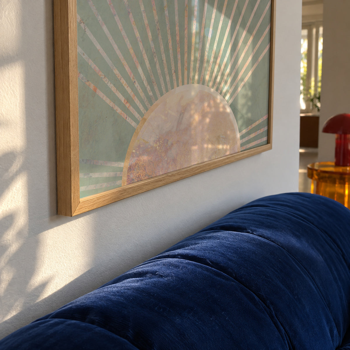 Sage green Boho Sunrise 1 - Framed poster detail