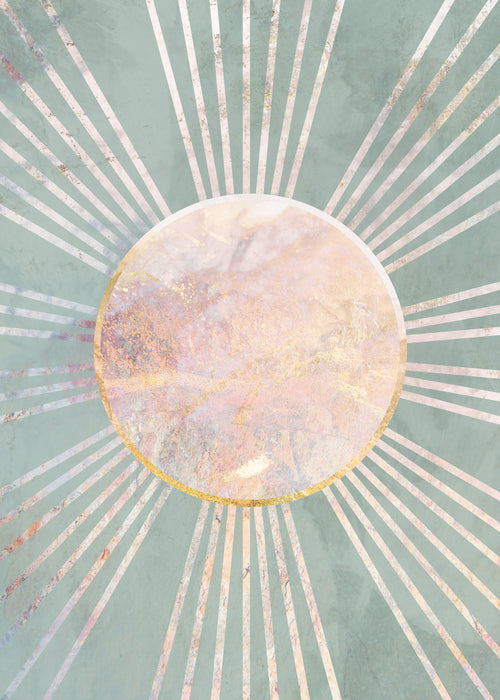 Sage green Boho Sunrise 2 - Obra sin marco