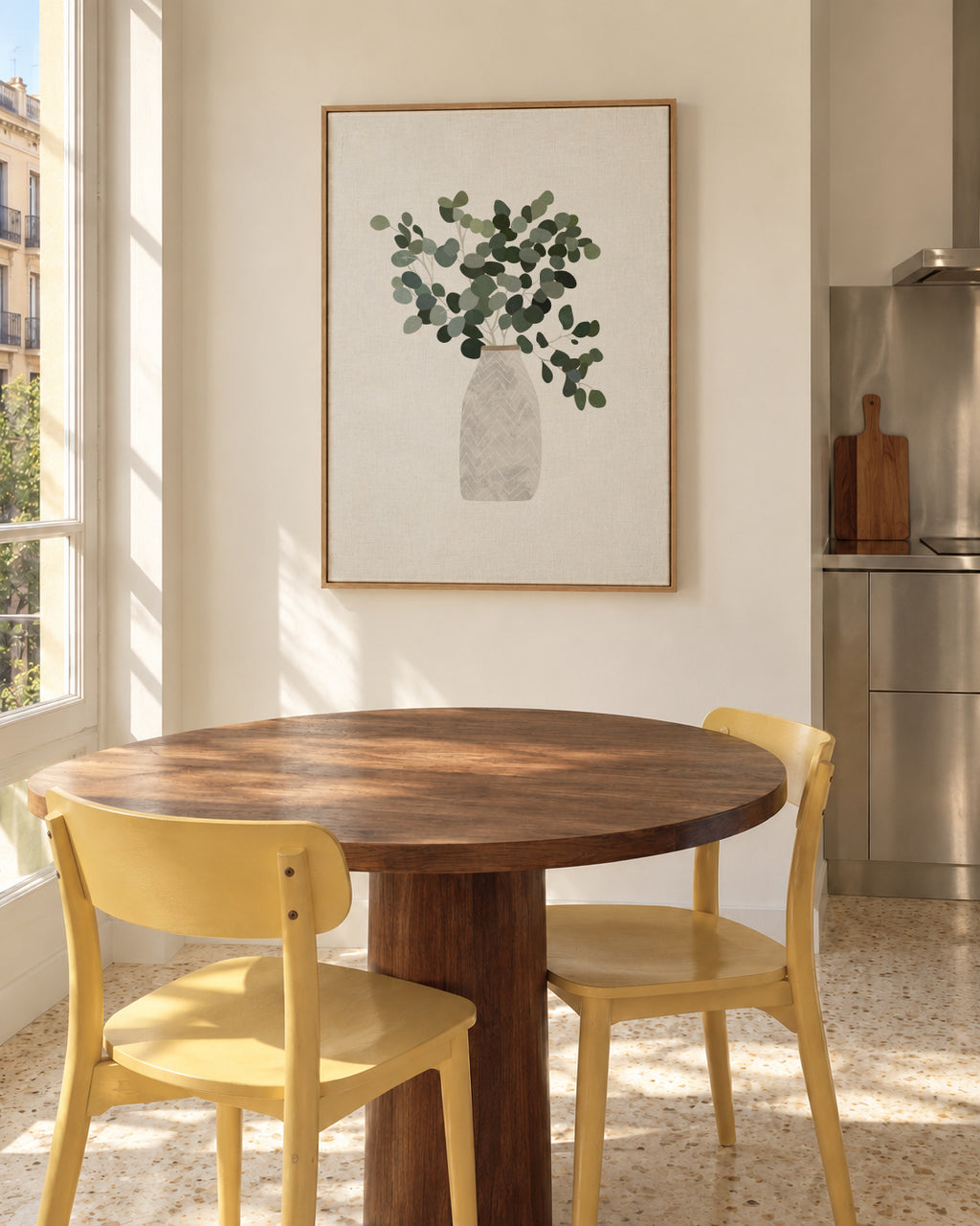 Scandi Japandi Houseplant 3 - Framed canvas in an interior