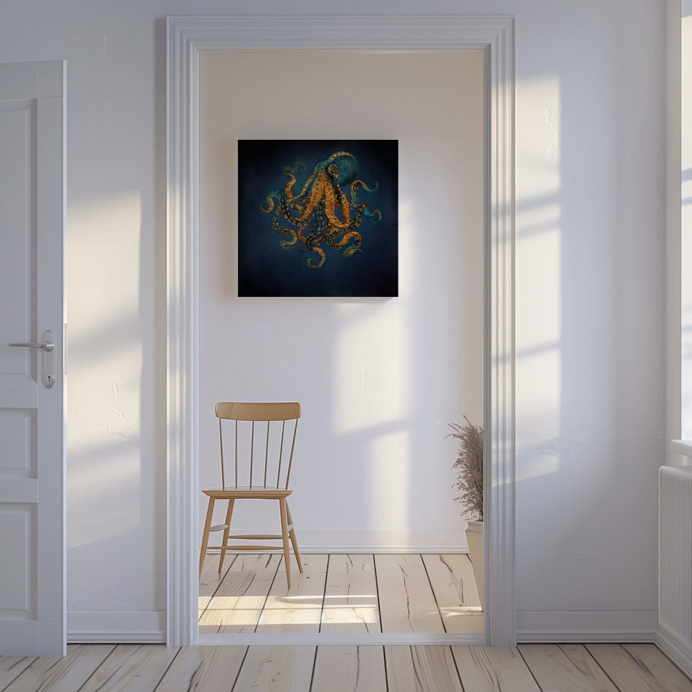 Underwater Dream IV Square - Unframed canvas in an interior