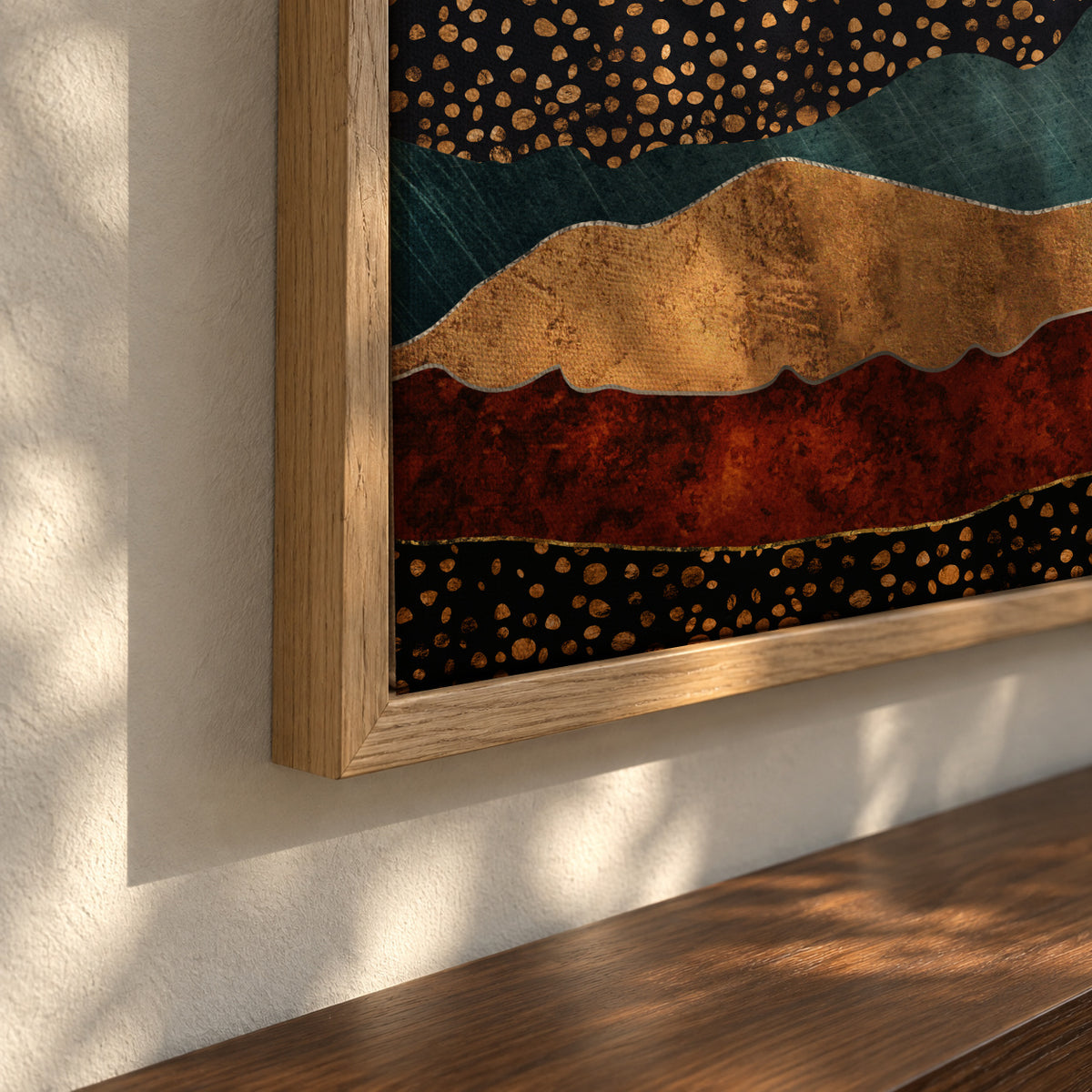 Amber Dusk - Framed canvas detail