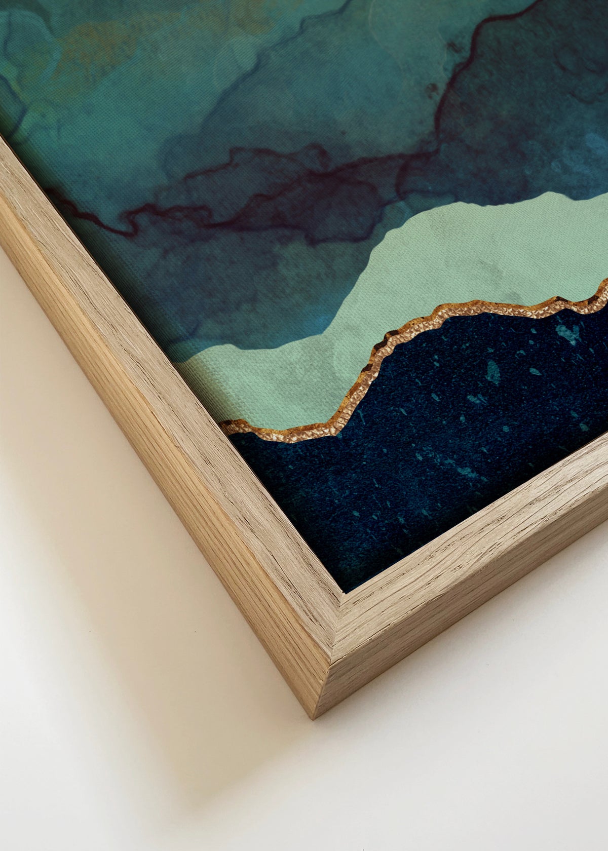 Indigo Mountains - Framed canvas detail