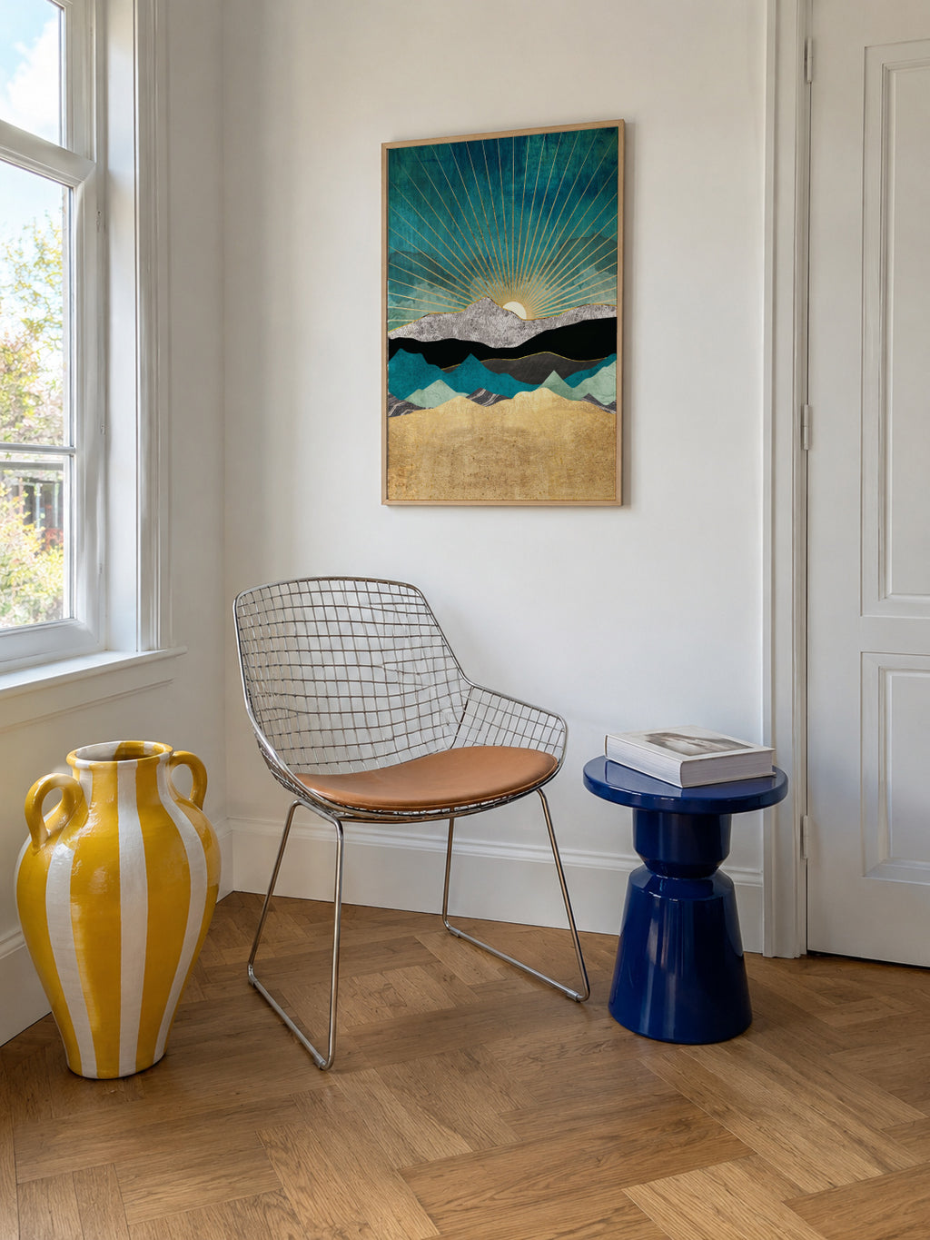 Peacock Vista - Framed poster in an interior