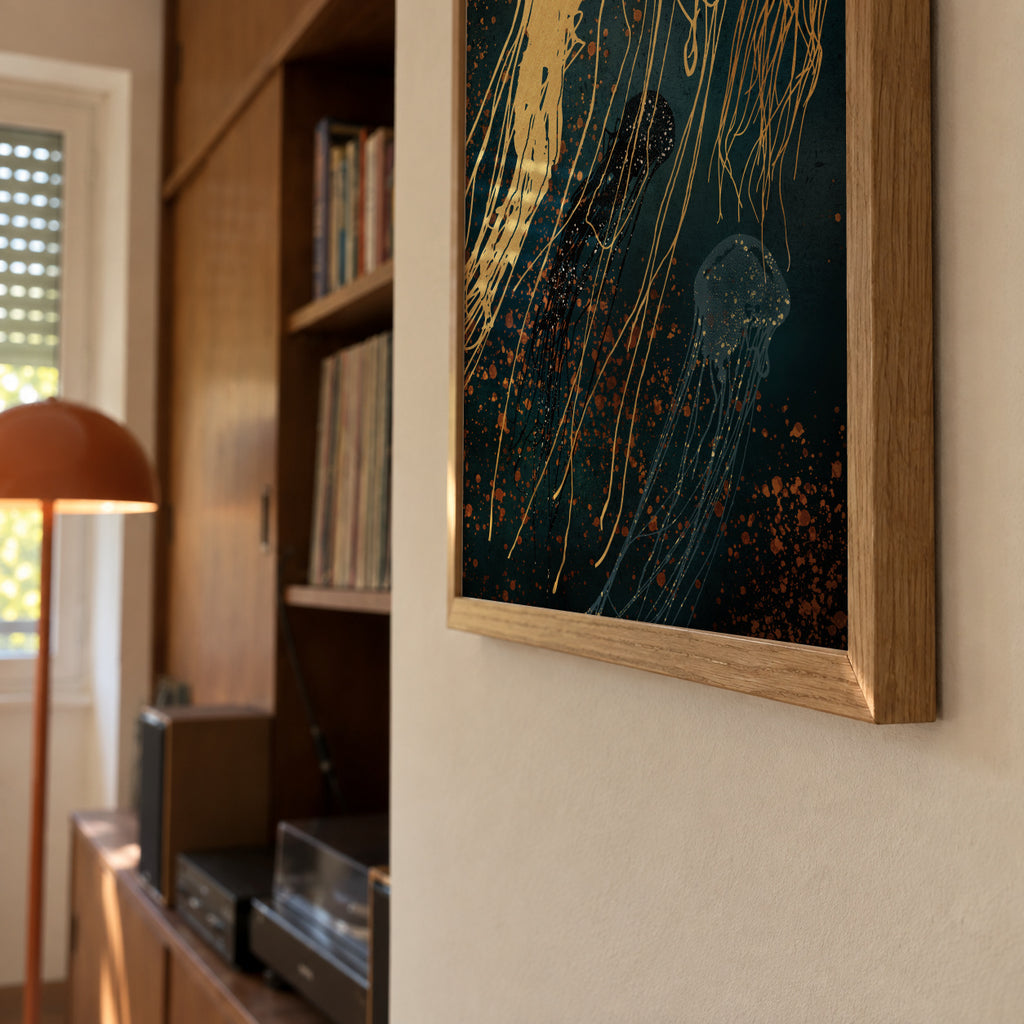 Metallic Jellyfish - Framed poster detail