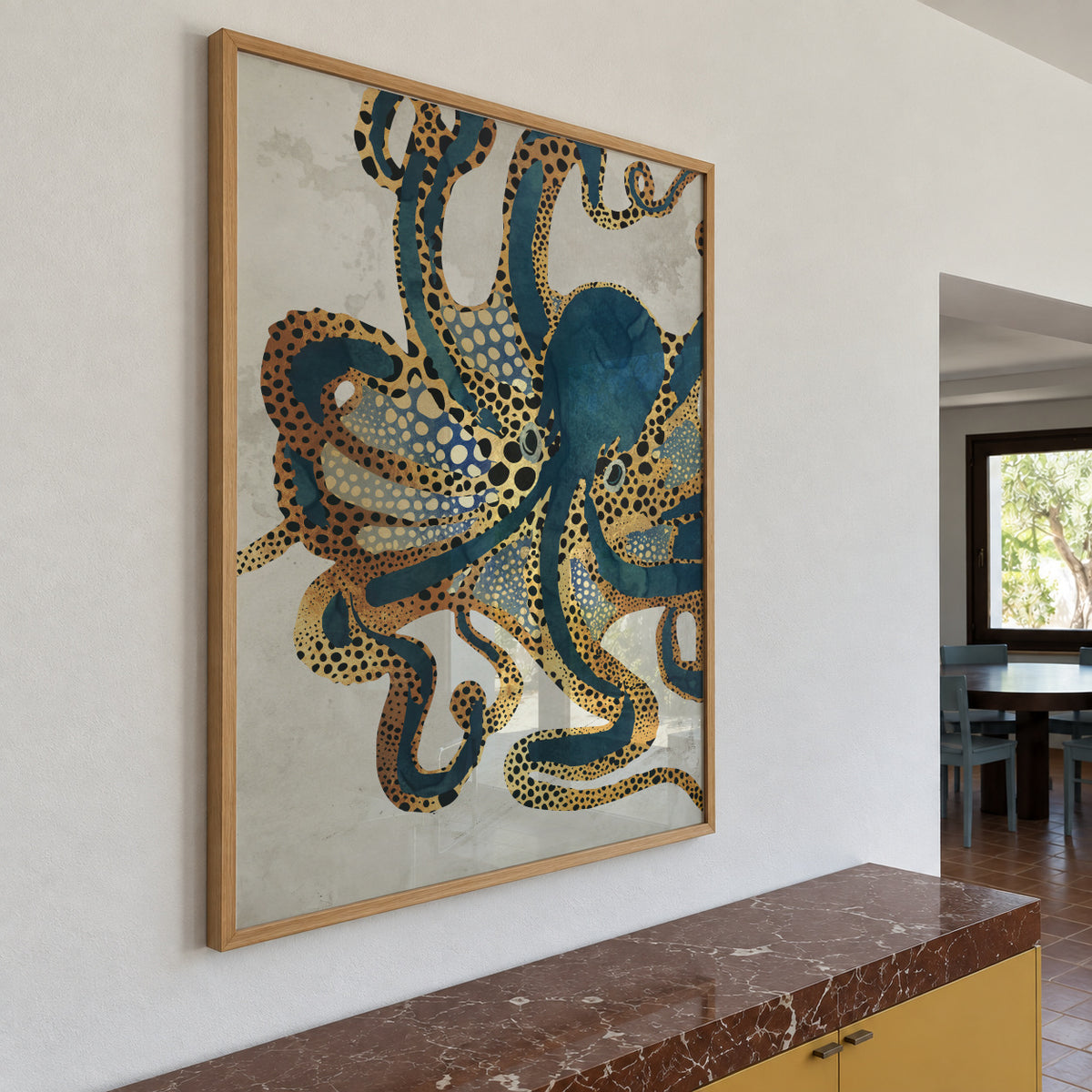 Underwater Dream VI - Framed poster in an interior