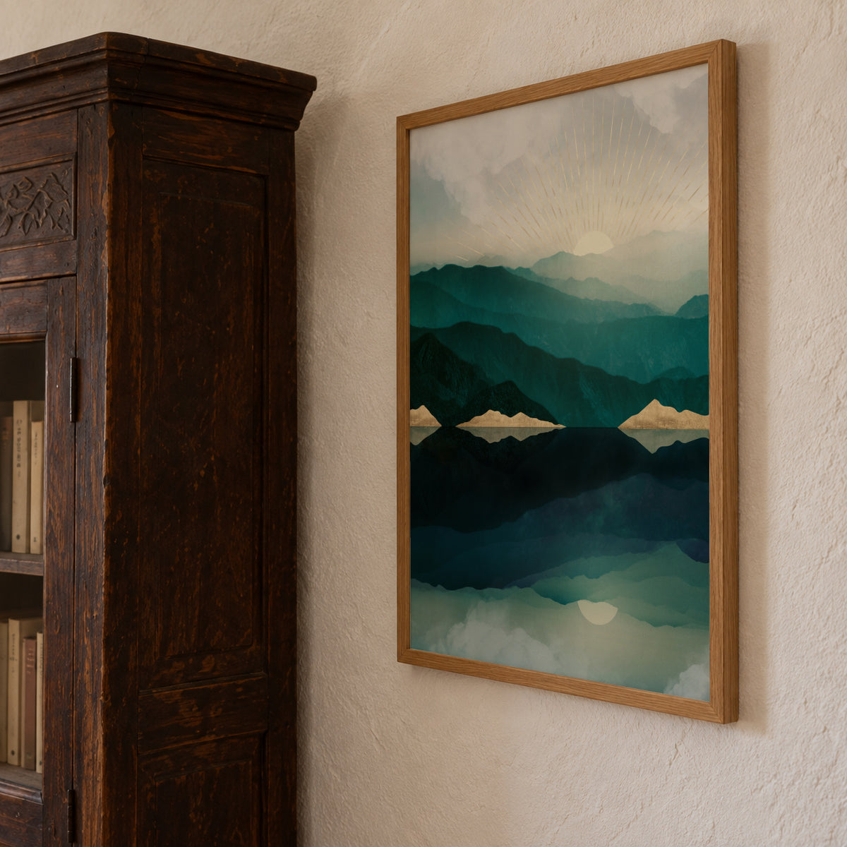 Waters Edge Reflection - Framed poster detail