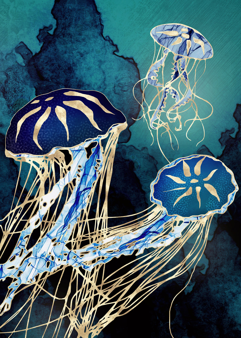 Metallic Jellyfish III - Unframed art print