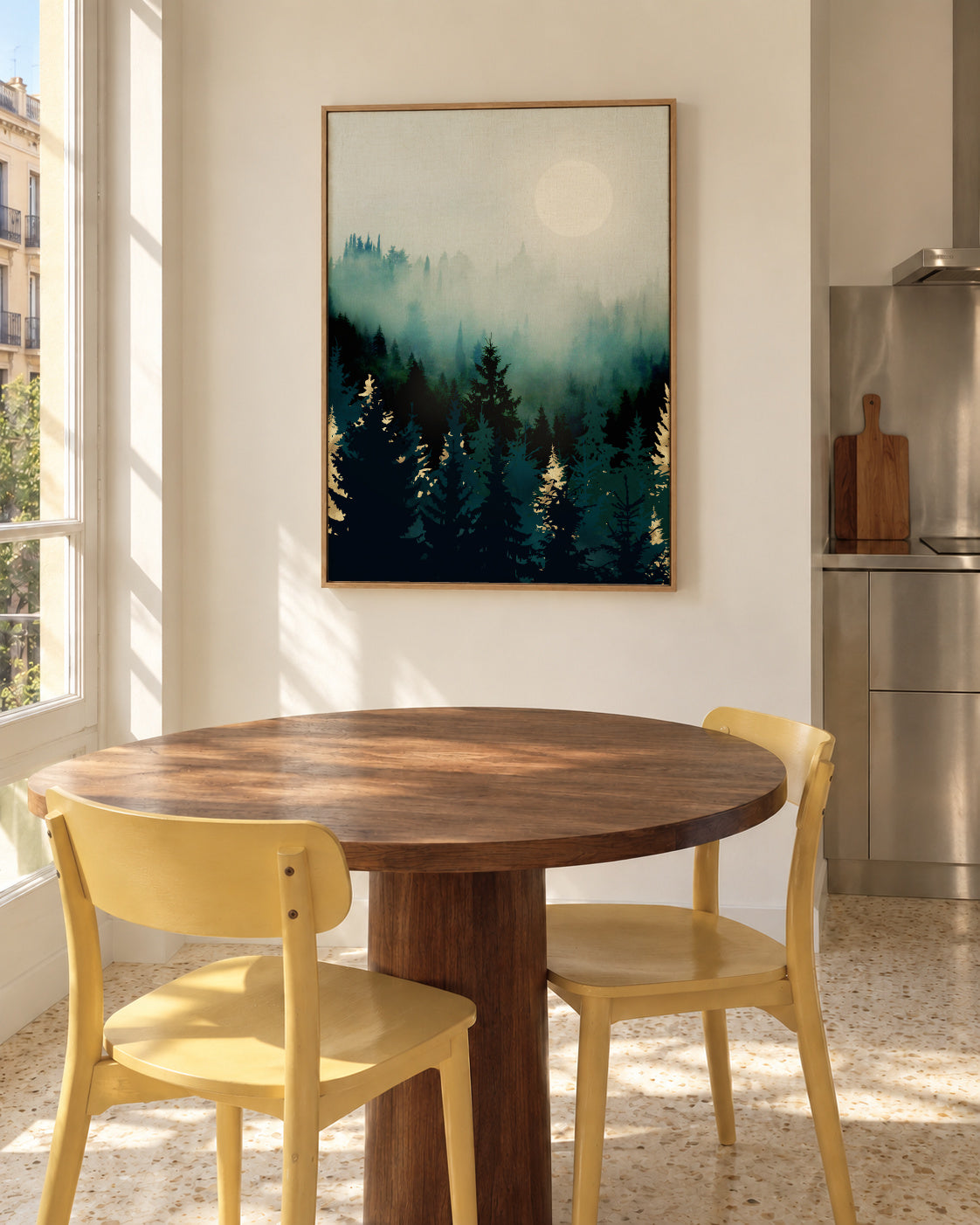 Forest Glow - Framed canvas in an interior