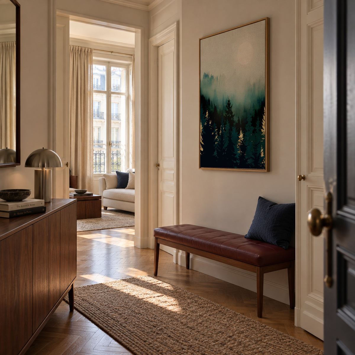 Forest Glow - Framed canvas in an interior