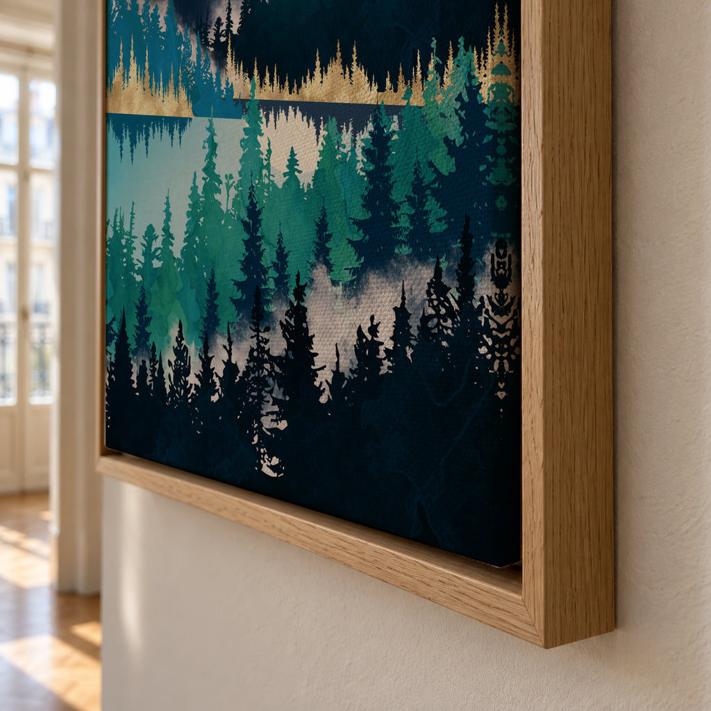 Lake Mist - Framed canvas detail