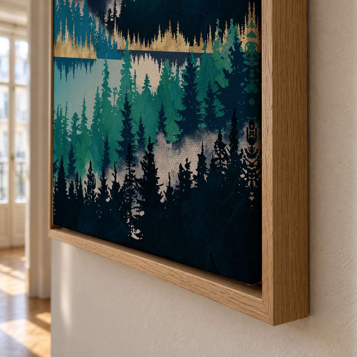 Lake Mist - Framed canvas detail