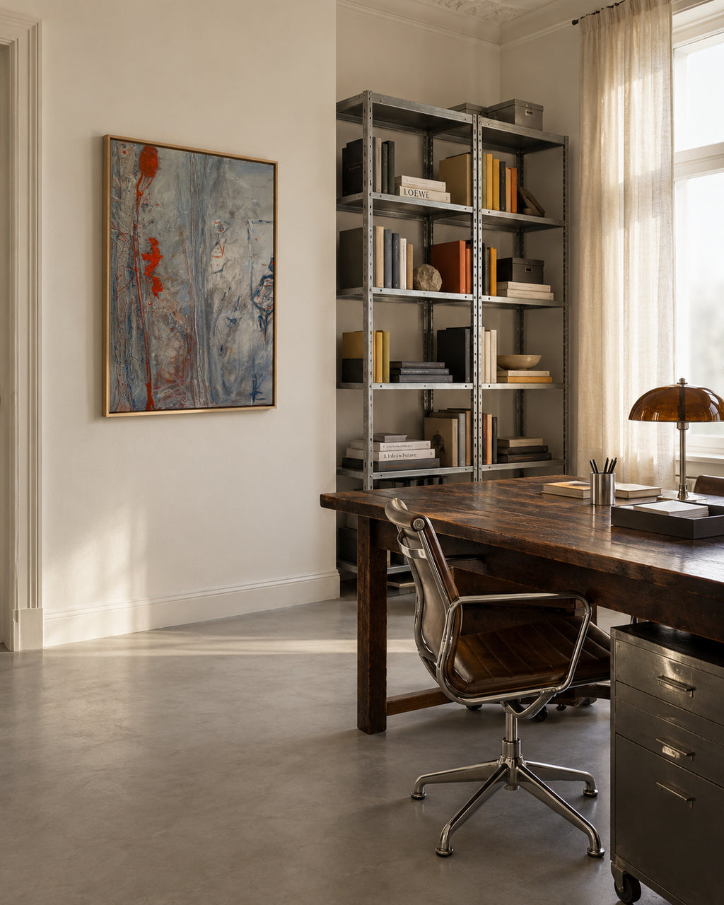 Two worlds - Framed canvas in an interior