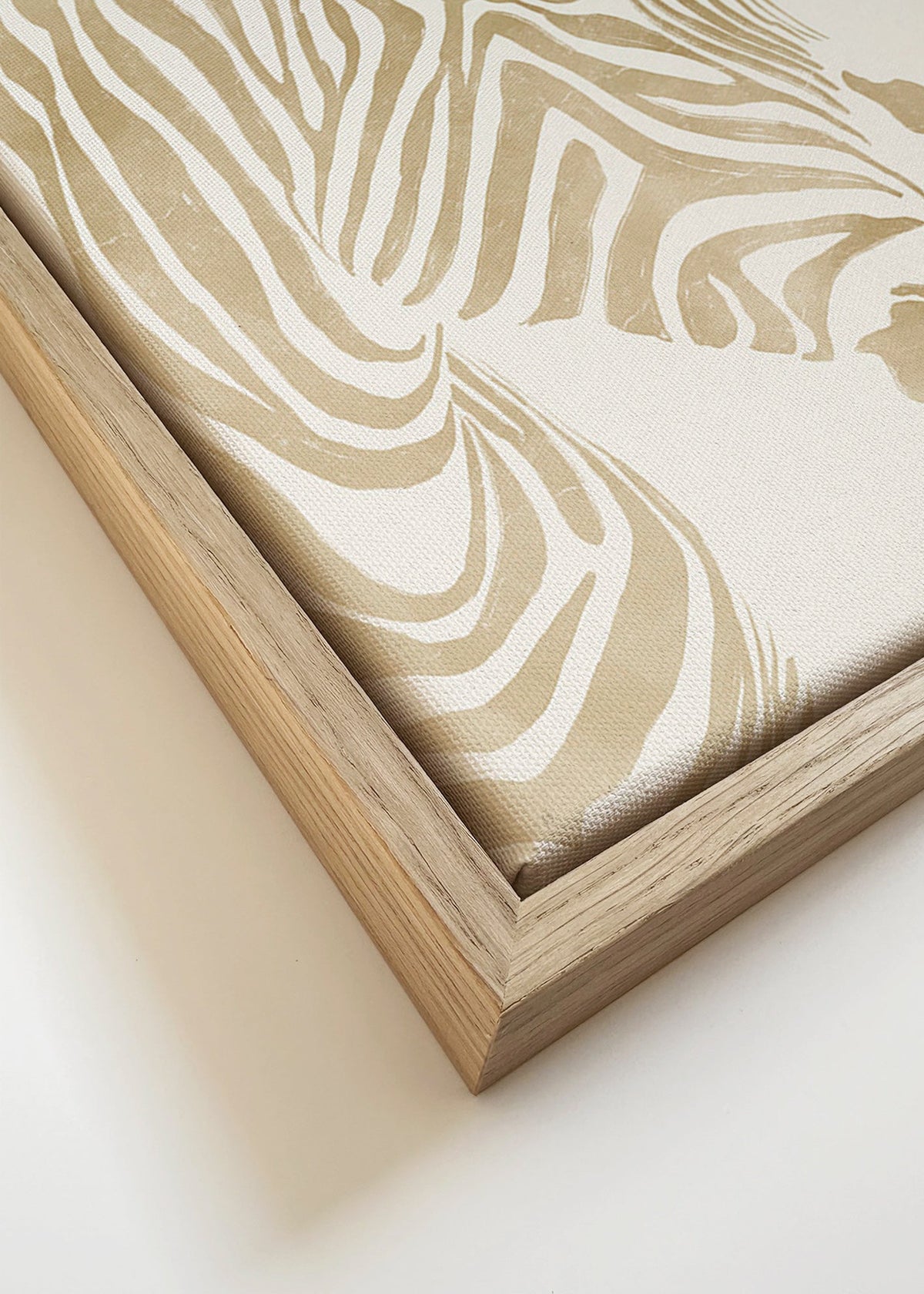 Cuadro de cebra minimalista beige – Canvas detail