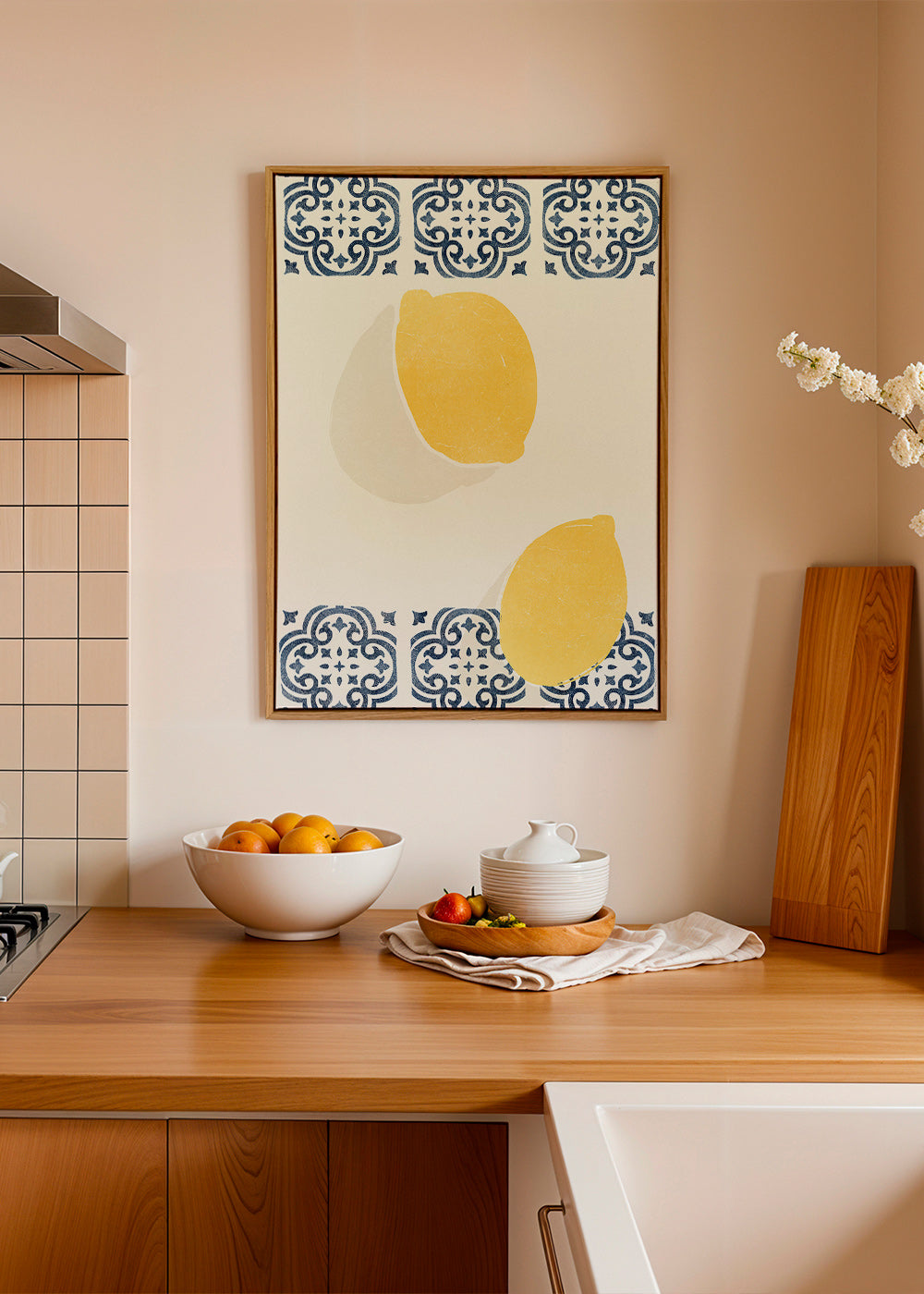 Cuadro de cocina con limones y azulejos – Canvas1