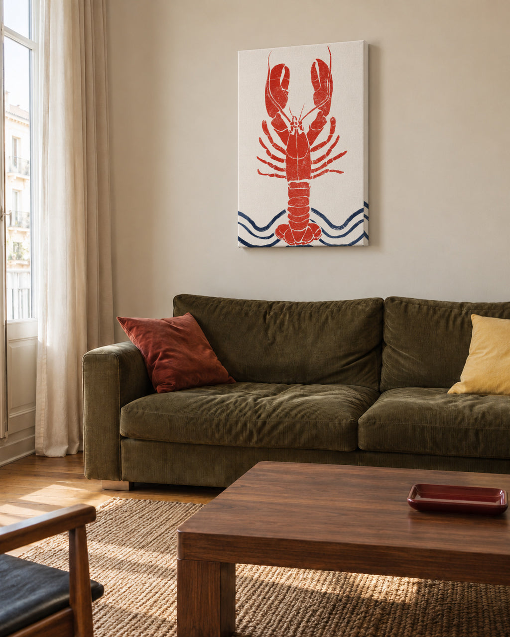 Lobster - Unframed canvas in an interior