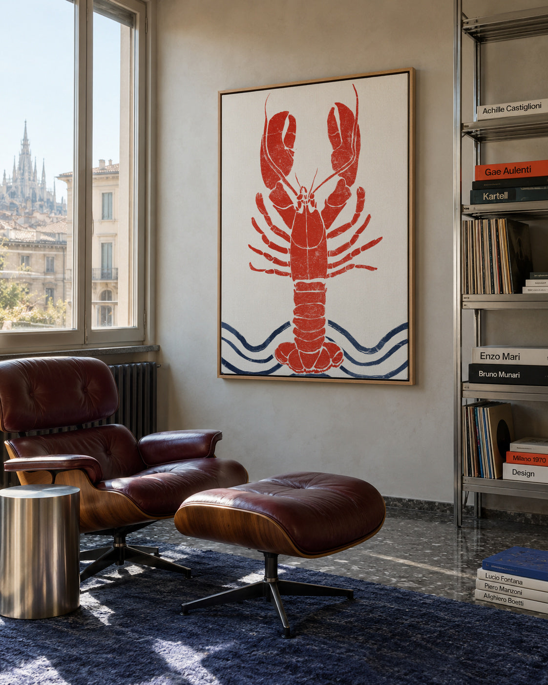 Lobster - Framed canvas in an interior