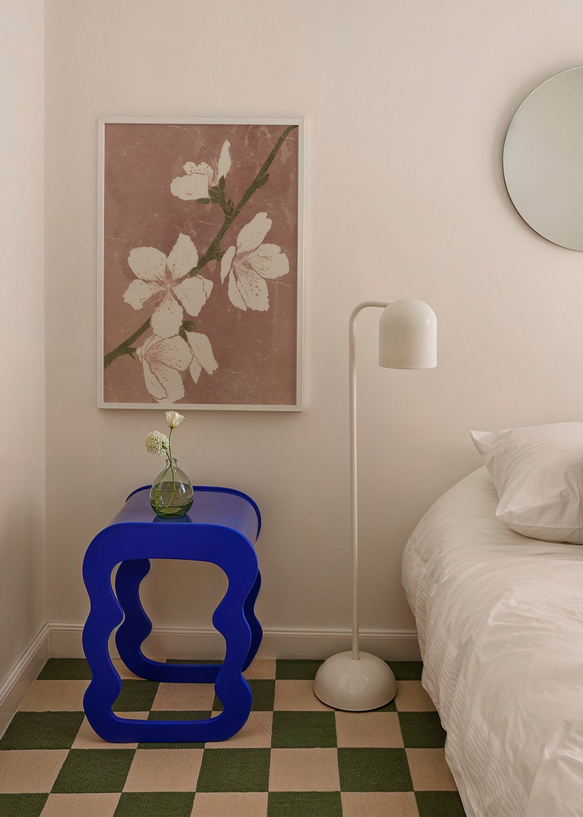 Pink Blossom I - Framed poster in an interior