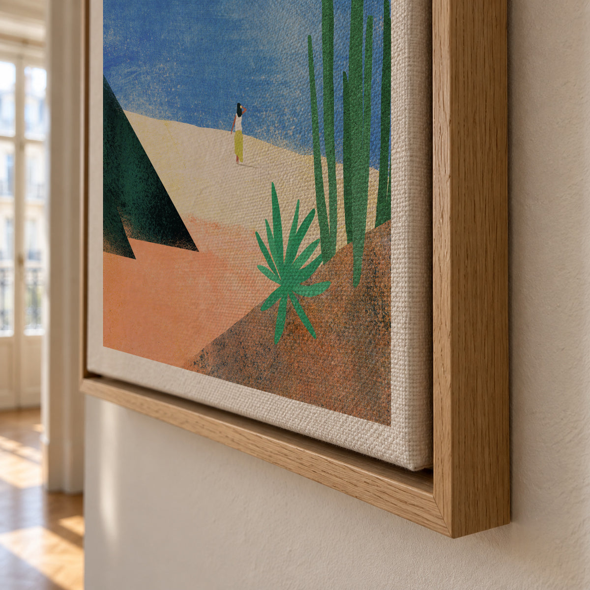 Beach Girl II - Framed canvas detail