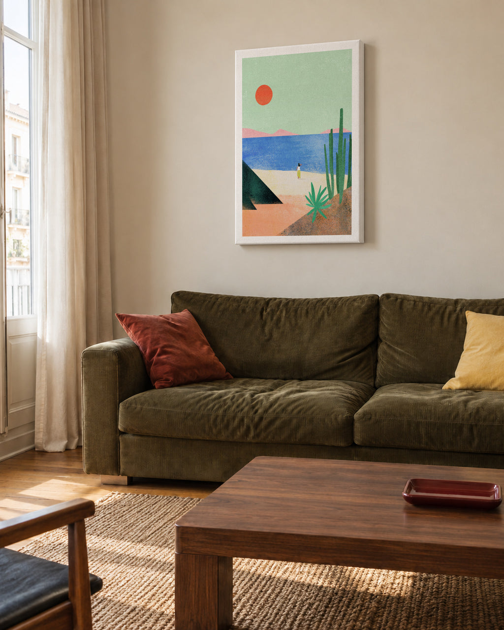 Beach Girl II - Unframed canvas in an interior