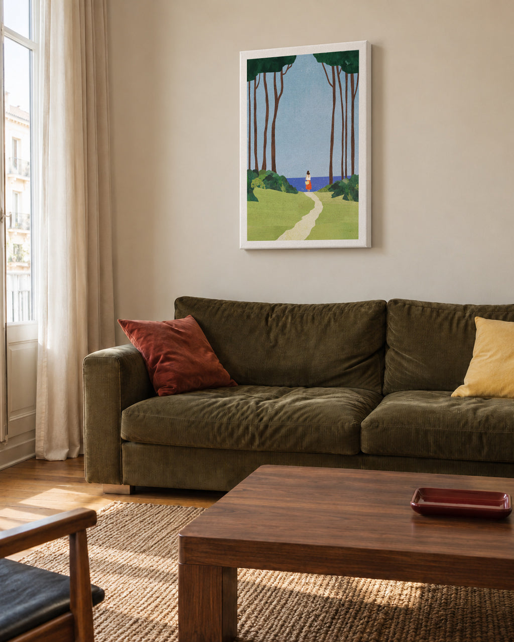 Day Trip - Unframed canvas in an interior