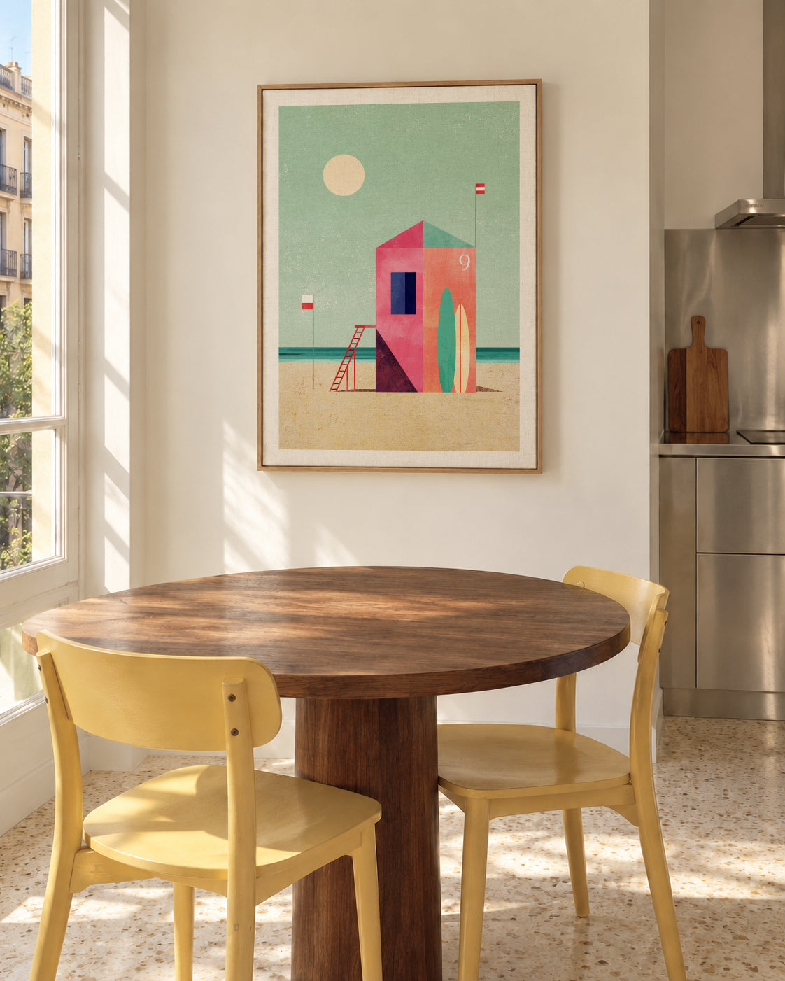 Surf Hut - Framed canvas in an interior
