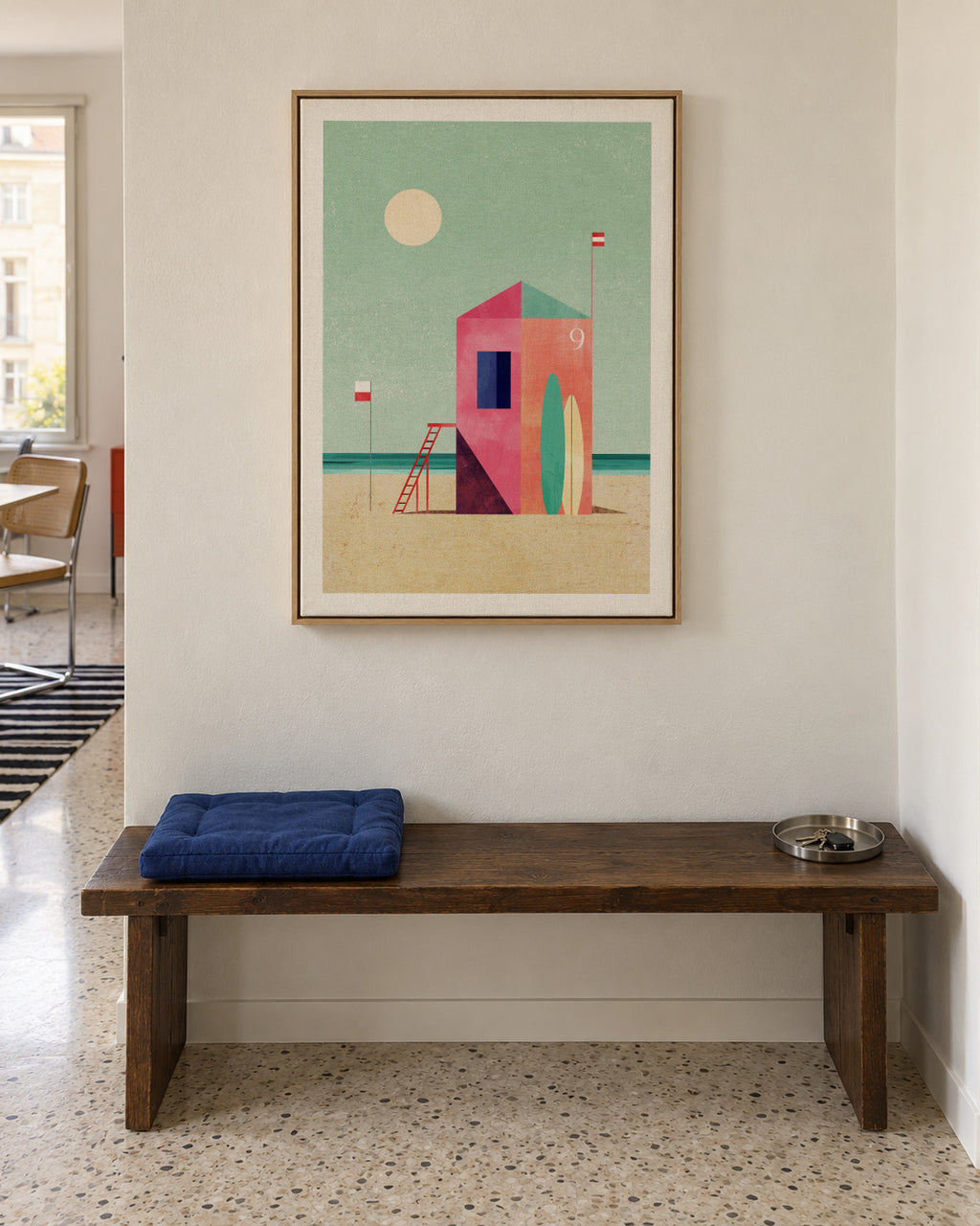 Surf Hut - Framed canvas in an interior