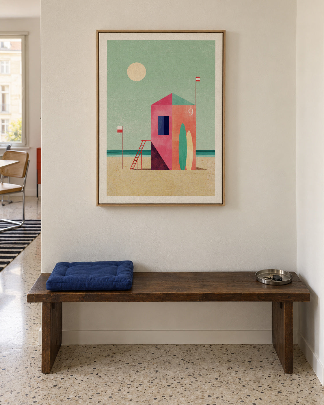 Surf Hut - Framed canvas in an interior