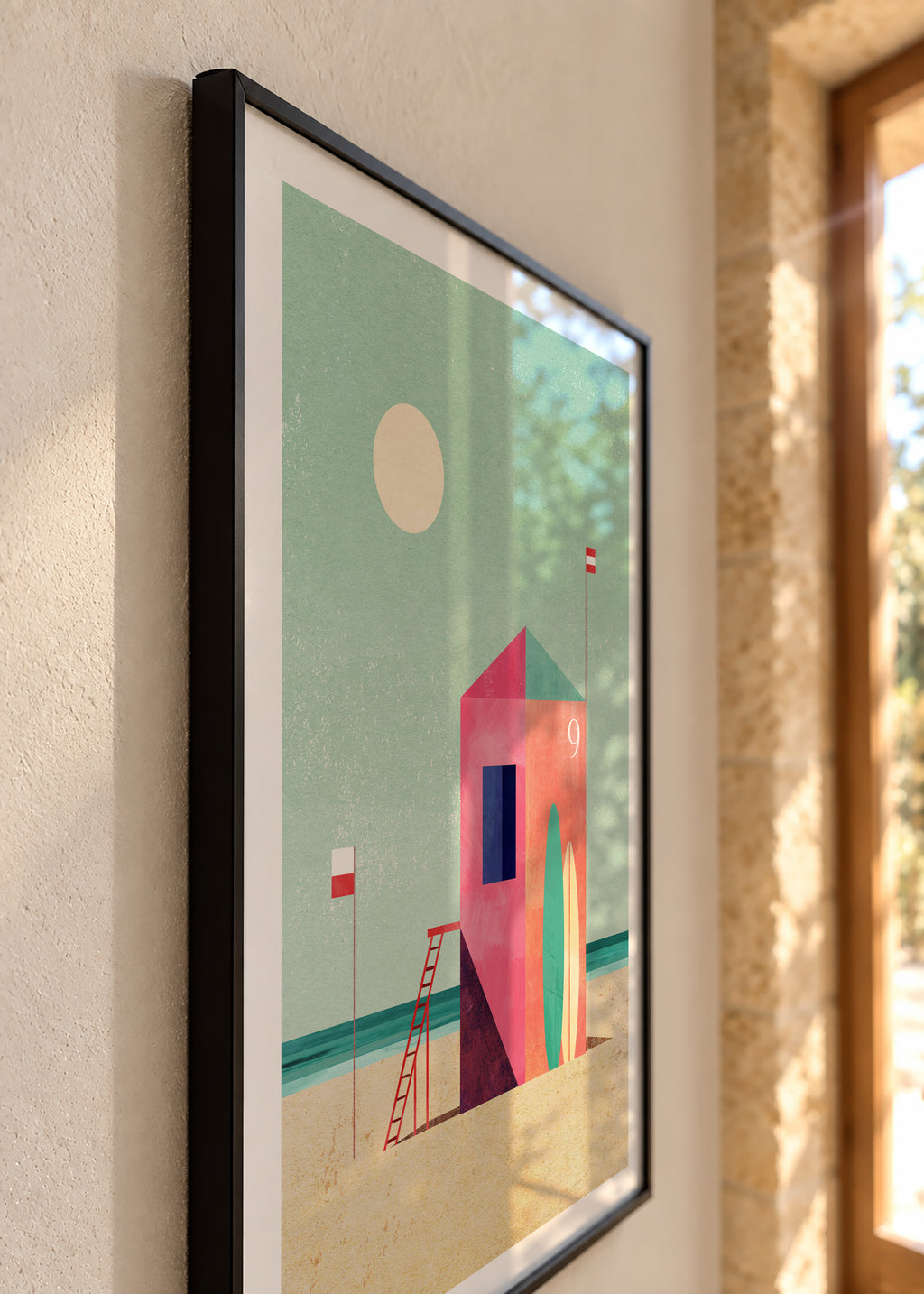 Surf Hut - Framed poster detail