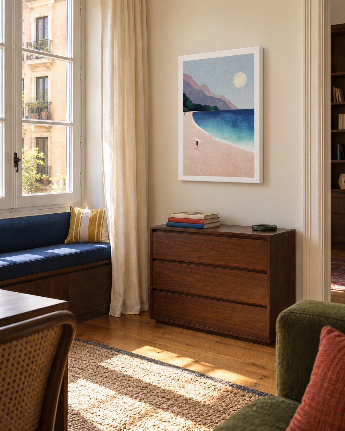Surf Beach II - Unframed canvas in an interior