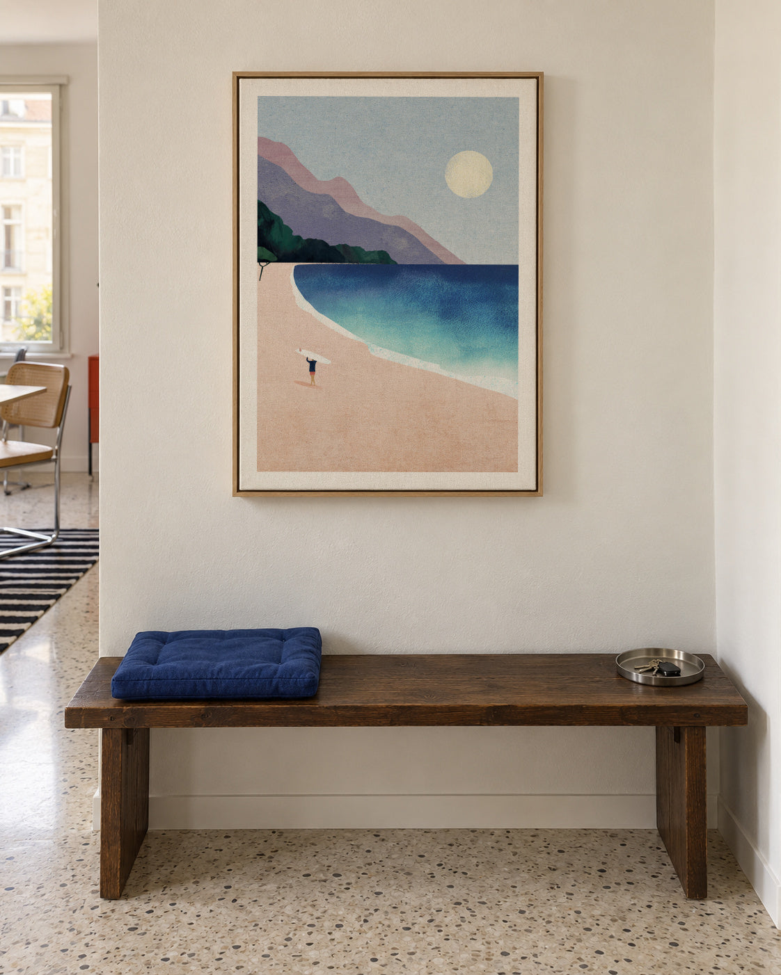 Surf Beach II - Framed canvas in an interior