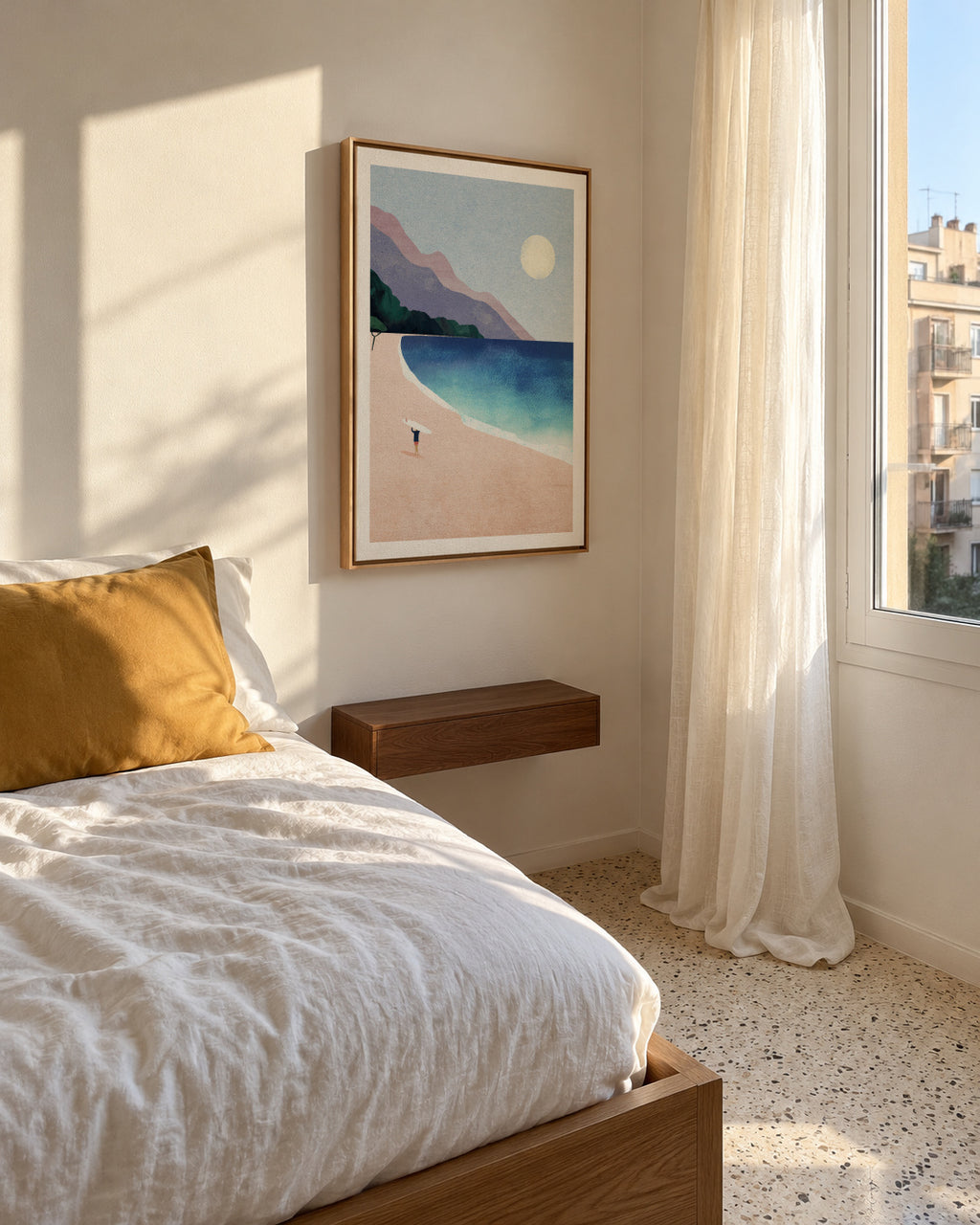 Surf Beach II - Framed canvas in an interior