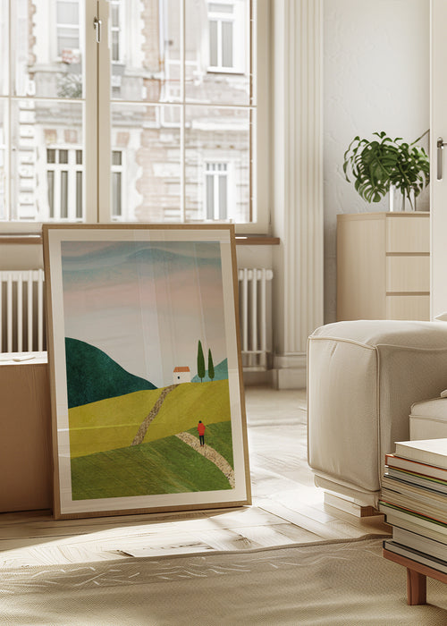 Walking Home - Framed poster in an interior